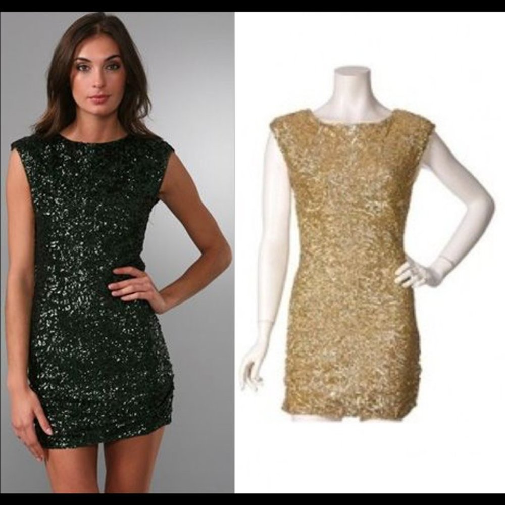 New Alice + Olivia sequin keyhole bodycon dress